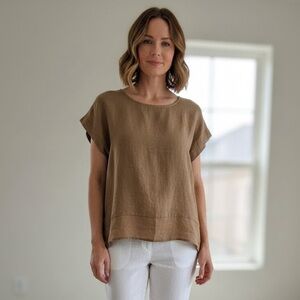 TERZO MILLENNIO Made in Italy Linen Top